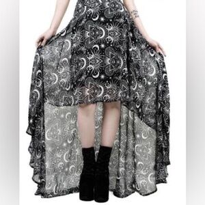 Killstar Occult Luxury Astral Light Hi-Lo Maxi Skirt
